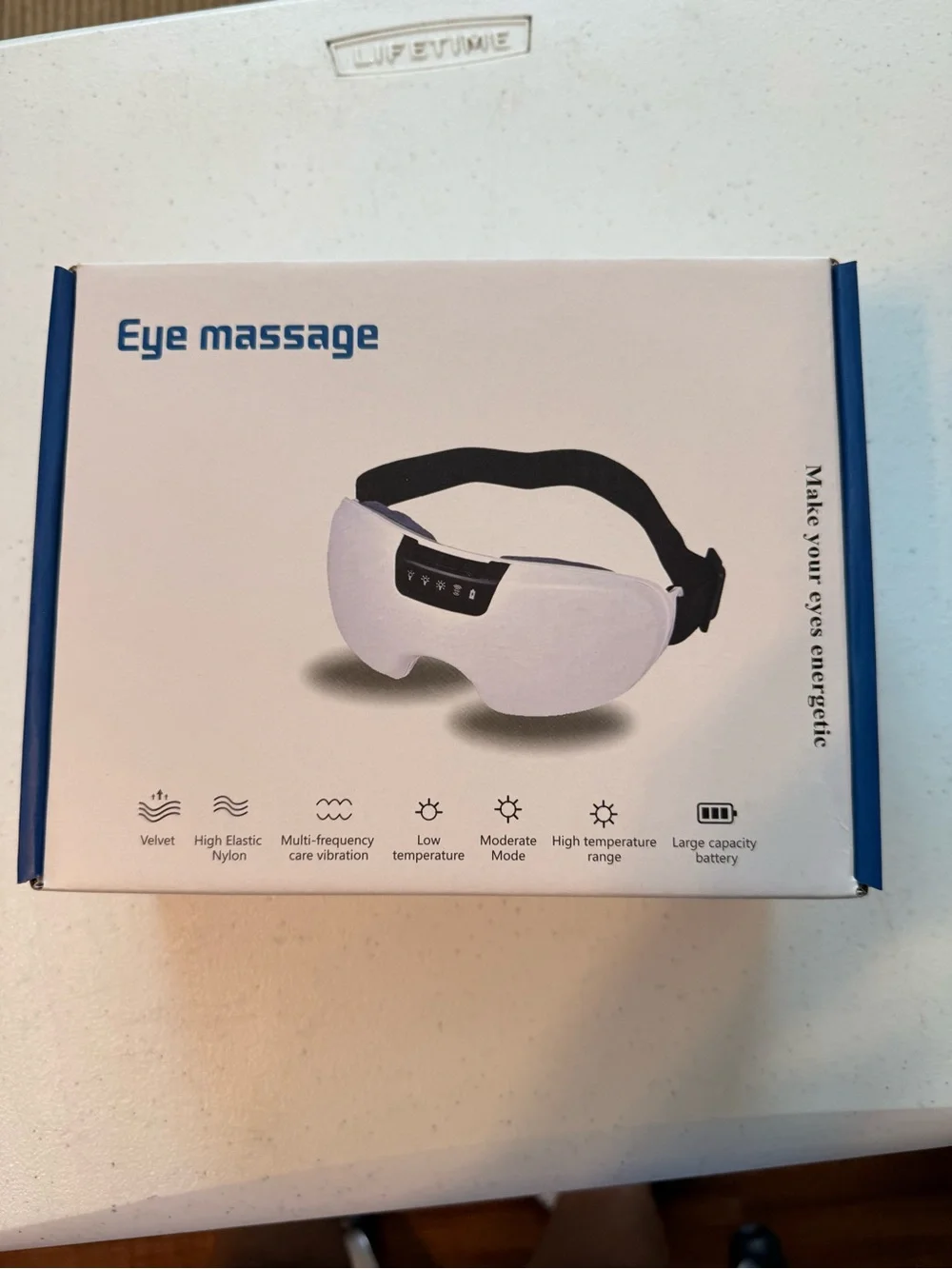 Electric White Eye Massager with Adjustable Strap
